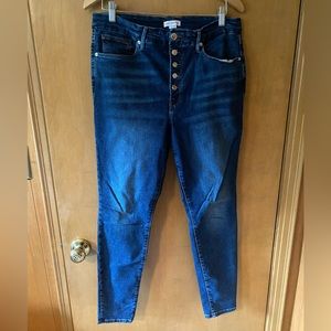 Good American Skinny Jeans with Button Fly, Size 14/32